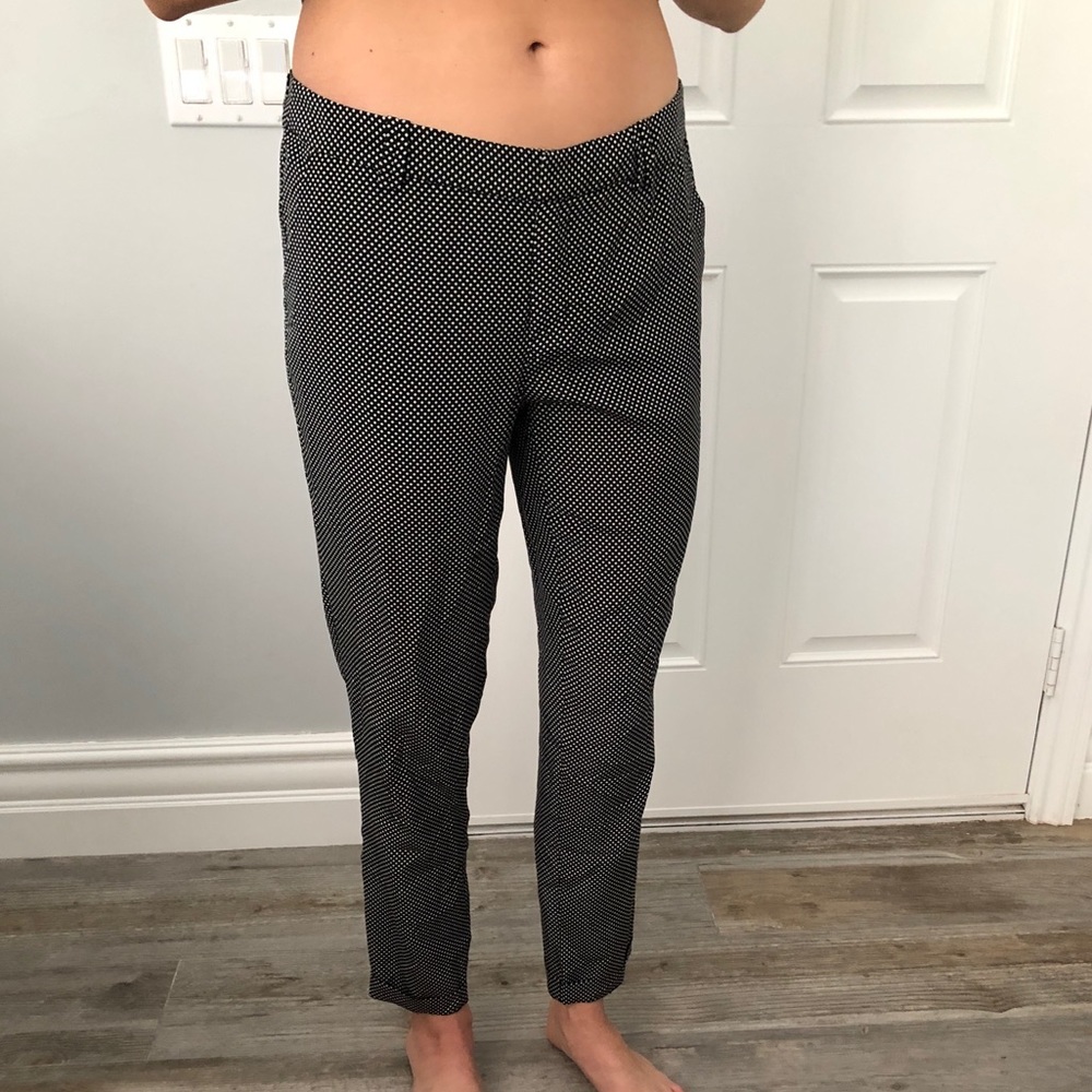 Joie Silk Black and White Cropped Pants (Size 4)